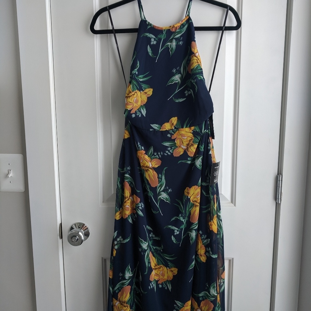 Lulus navy floral maxi dress